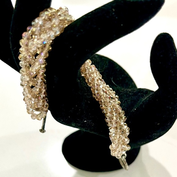 Vintage Aurora Borealis Crystal Multi-Strand Bracelet, Beautiful - Picture 8 of 8